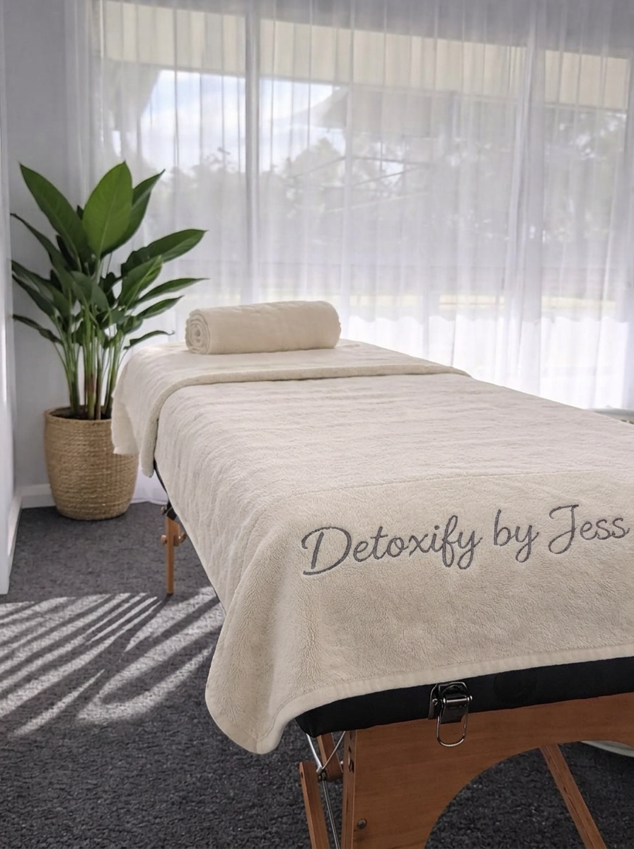 Tranquil treatment room at Detoxify by Jess